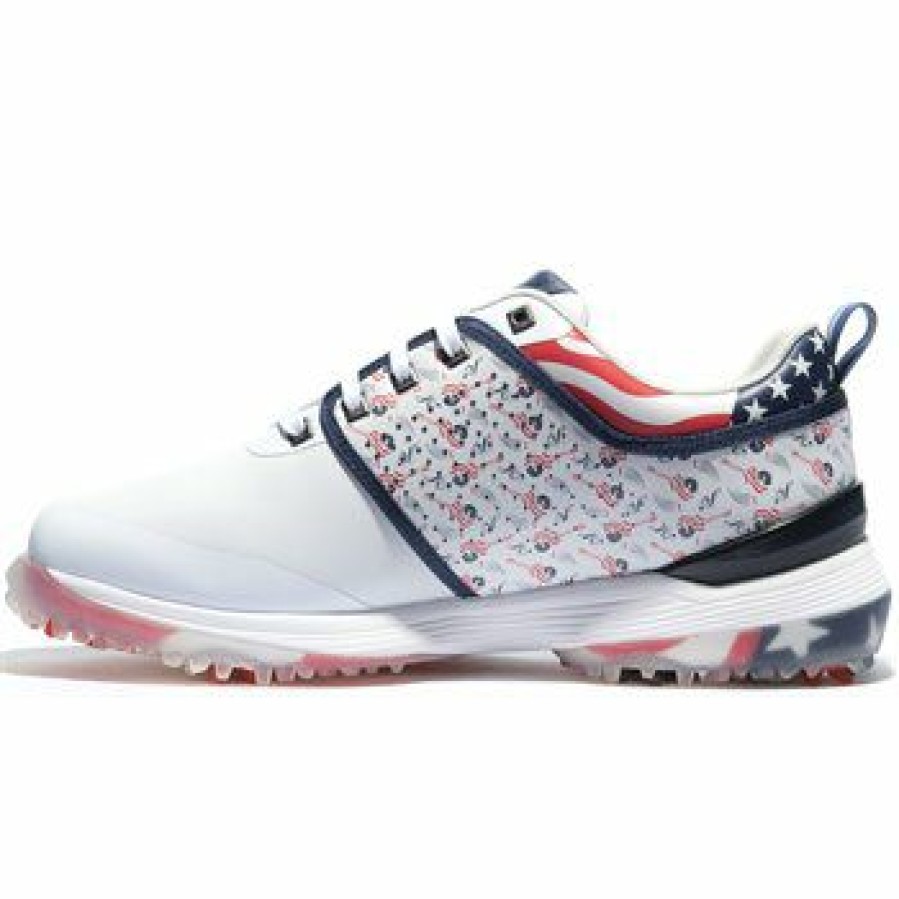 Men'S Shoes * | Used Sqairz Arrow Country Golf Shoes White / Blue / Red Size: 8