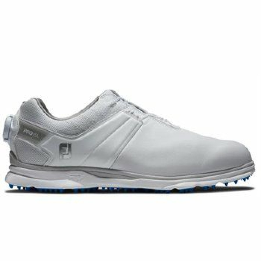 Men'S Shoes * | Footjoy Pro Sl Boa Spikeless Golf Shoes White / Light Blue