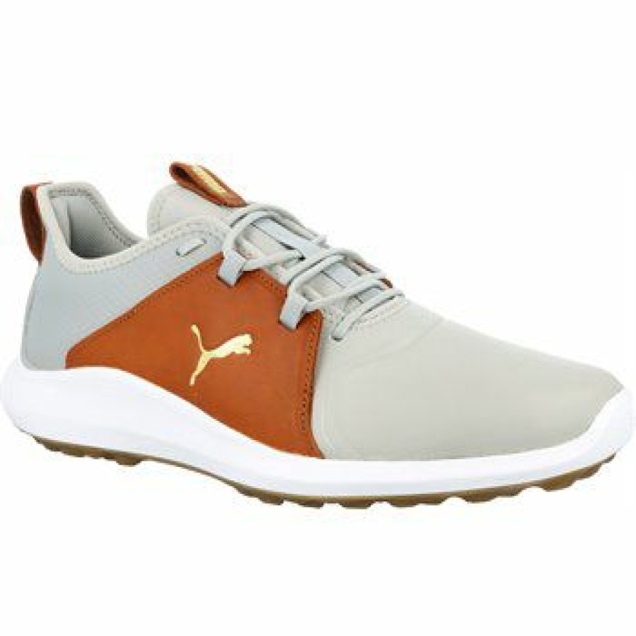 Men'S Shoes * | Puma Ignite Fasten8 Crafted Spikeless Golf Shoes High Rise / Gold / Leather Brown Size: 13