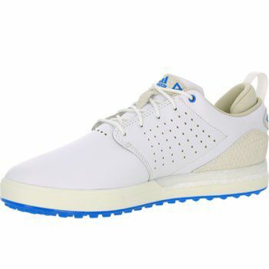 Men'S Shoes * | Adidas Flopshot Spikeless Golf Shoes White / Gold / Blue Rush