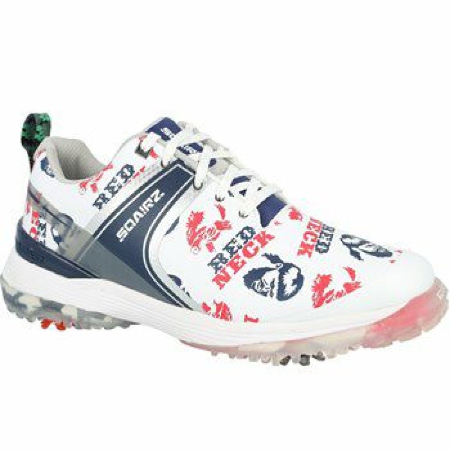 Men'S Shoes * | Used Sqairz Speed John Daly Golf Shoes White / Red / Blue / Red Size: 7