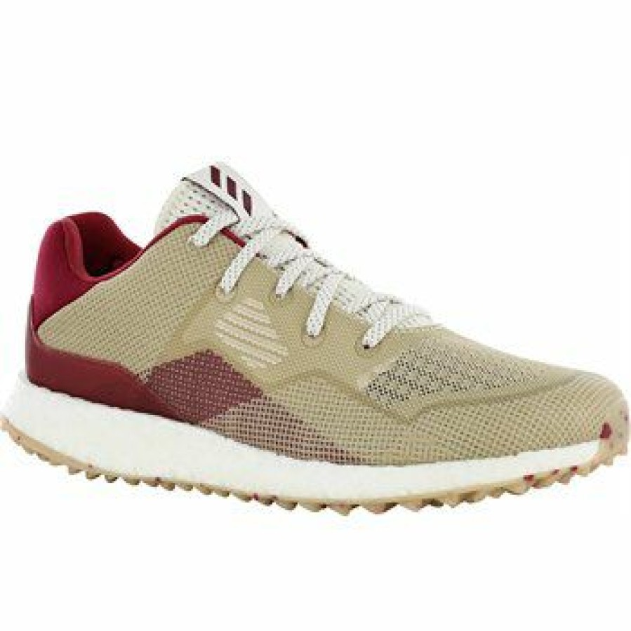 Men'S Shoes * | Adidas Crossknit Dpr Spikeless Golf Shoes Chalk White / Collegiate Burgundy / Savannah Size: 9